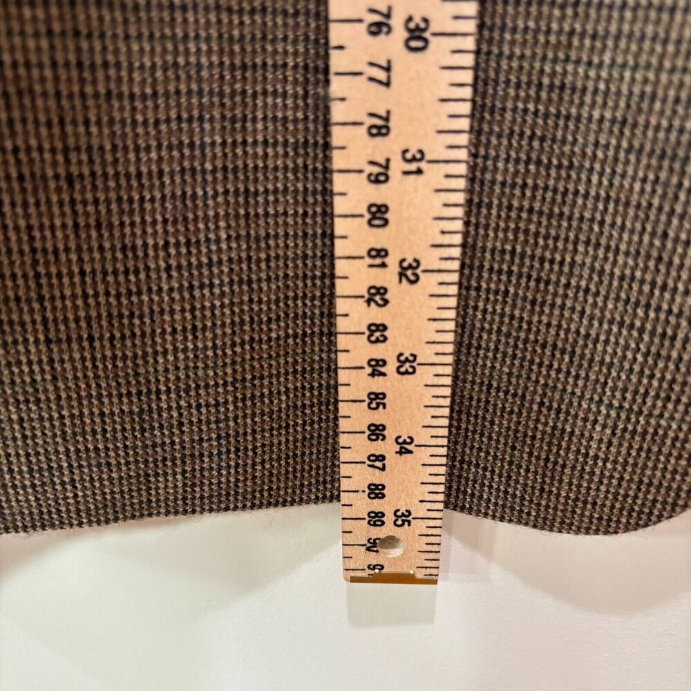 Chaps Ralph Lauren Men's Brown Check 100% Wool Sport Coat Blazer 48L 2-Button - Picture 5 of 14